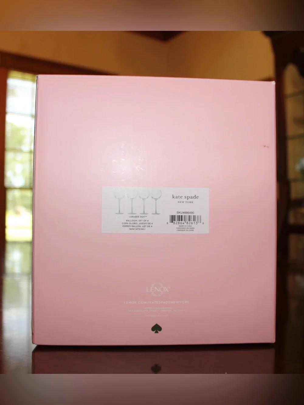 Kate Spade New York Polka Dot Wine Glass Set of 4 NIB